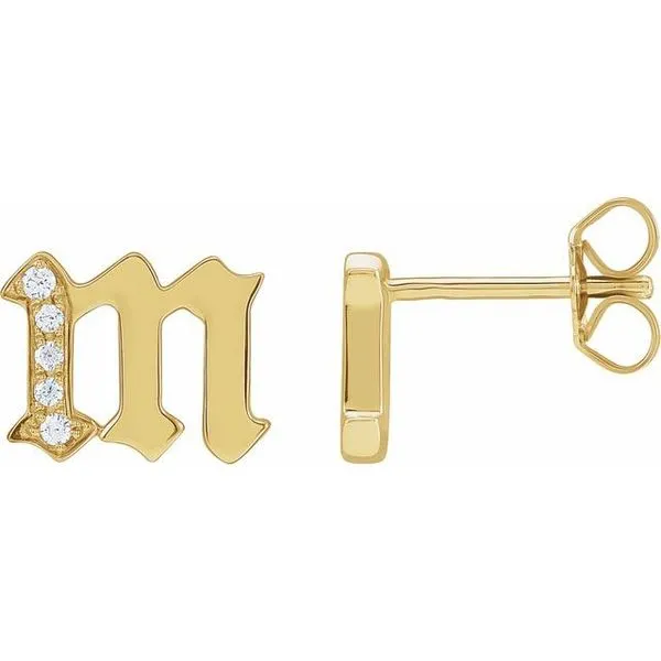 Accented Gothic Initial Earrings Henry B. Ball Jewelers Canton, OH