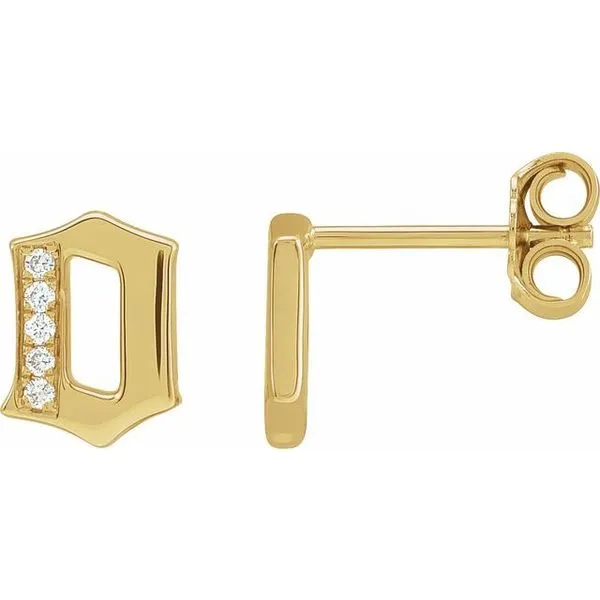 Accented Gothic Initial Earrings Scirto's Jewelry Lockport, NY