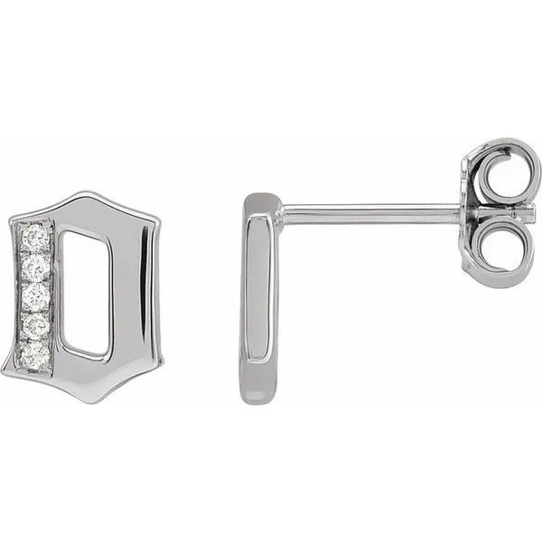 Accented Gothic Initial Earrings Henry B. Ball Jewelers Canton, OH