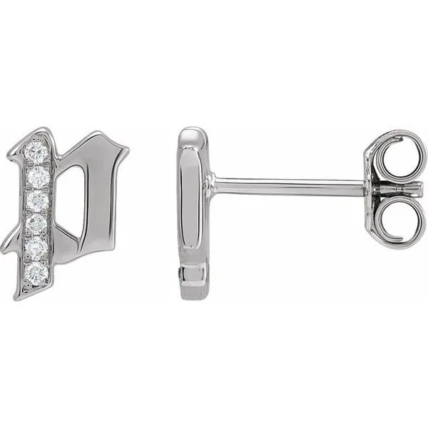 Accented Gothic Initial Earrings Holly's Jewelry Mountain Home, AR