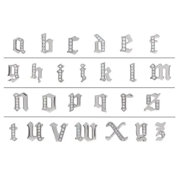 Accented Gothic Initial Earrings Image 2 D&M Jewelers Green Bay, WI