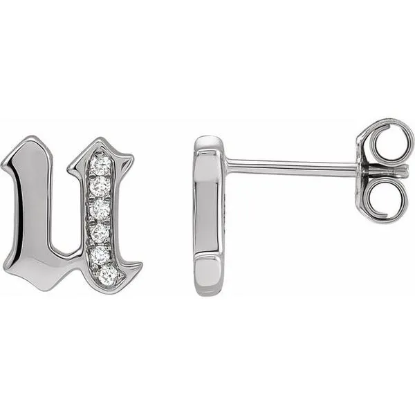 Accented Gothic Initial Earrings Henry B. Ball Jewelers Canton, OH