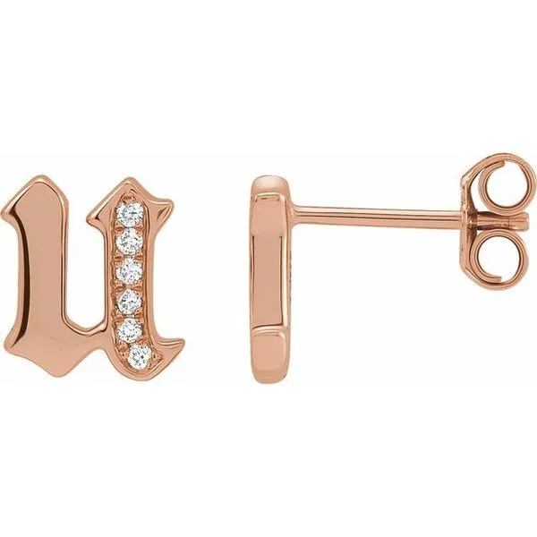 Accented Gothic Initial Earrings Henry B. Ball Jewelers Canton, OH