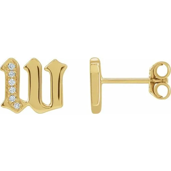 Accented Gothic Initial Earrings Comstock Jewelers Edmonds, WA