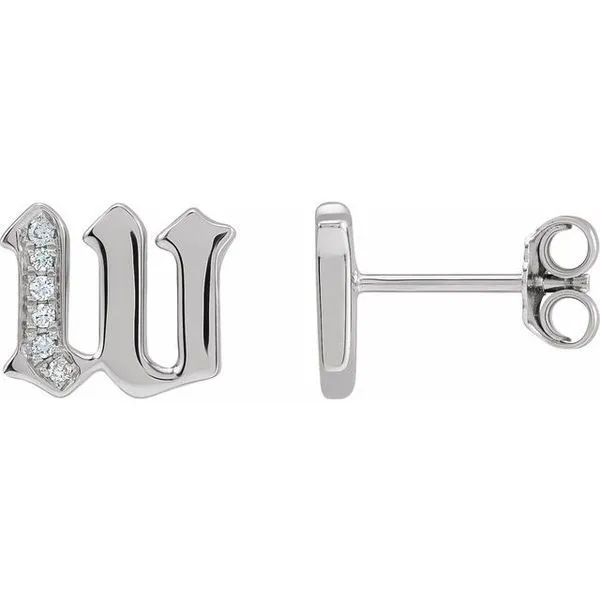 Accented Gothic Initial Earrings Henry B. Ball Jewelers Canton, OH