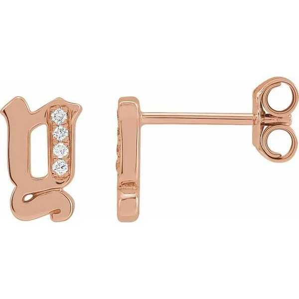 Accented Gothic Initial Earrings Henry B. Ball Jewelers Canton, OH