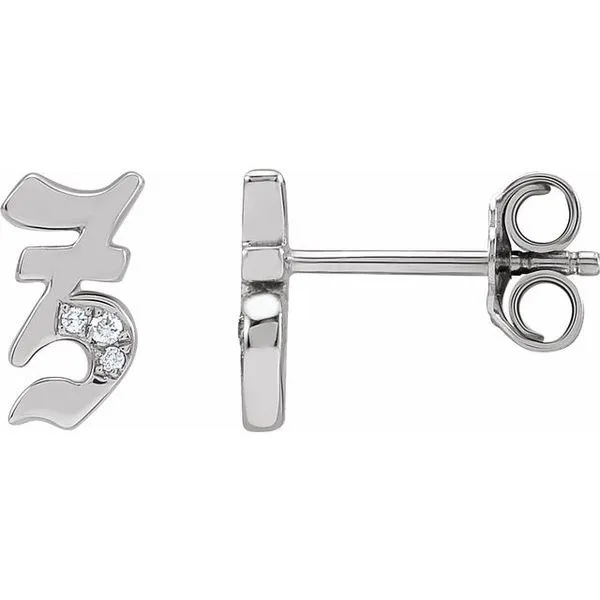 Accented Gothic Initial Earrings Comstock Jewelers Edmonds, WA