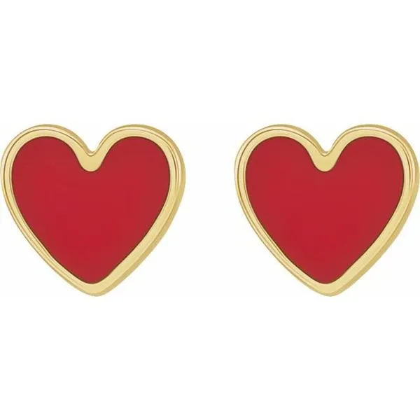 Enamel Heart Earrings Image 2 Clater Jewelers Louisville, KY