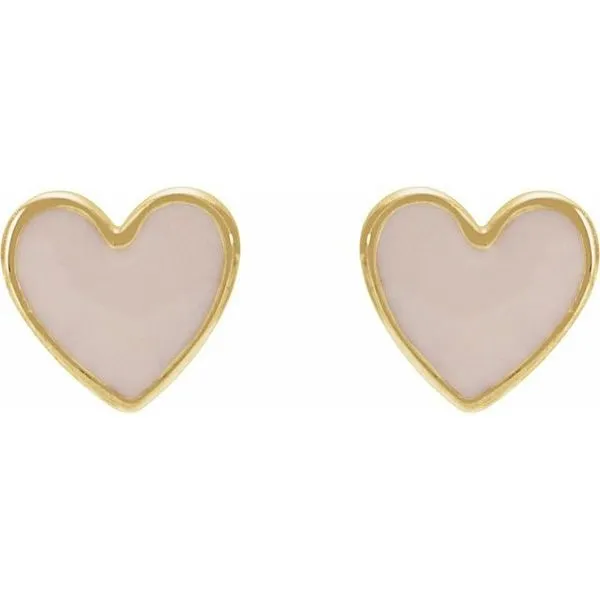 Enamel Heart Earrings Image 2 Diny's Jewelers Middleton, WI