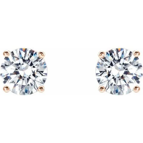 Round 4-Prong Stud Earrings Image 2 Henry B. Ball Jewelers Canton, OH