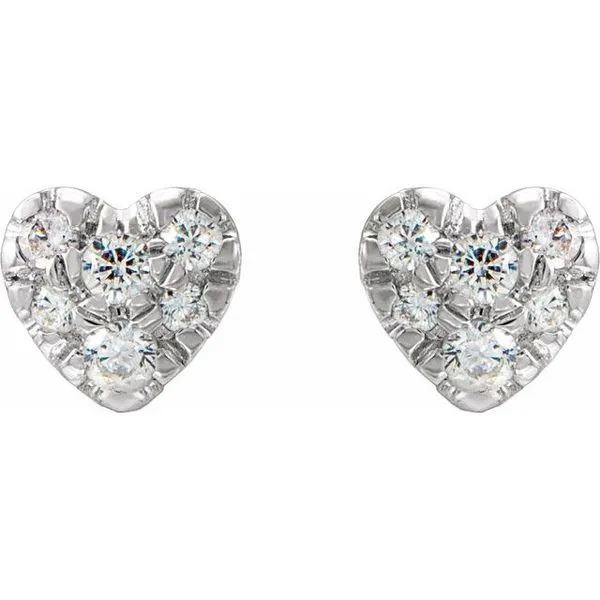 Cluster Heart Earrings Image 2 Arnold's Jewelry and Gifts Logansport, IN
