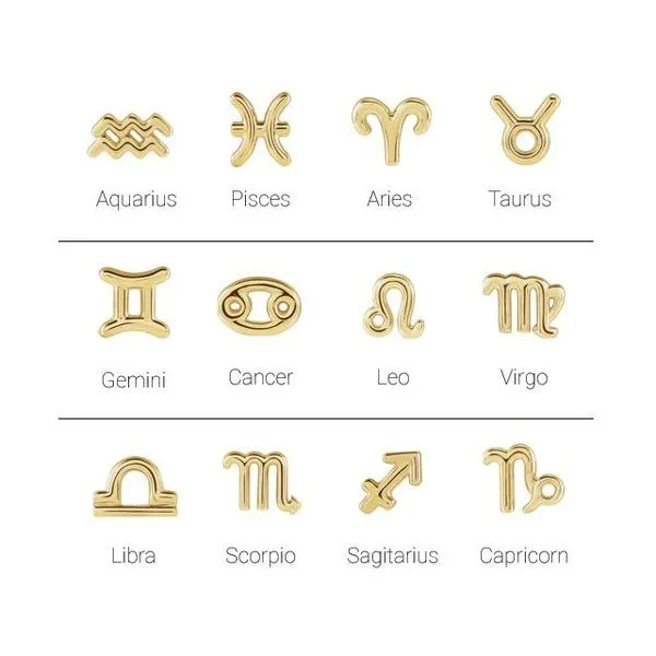 Zodiac Earrings Image 2 Linwood Custom Jewelers Linwood, NJ