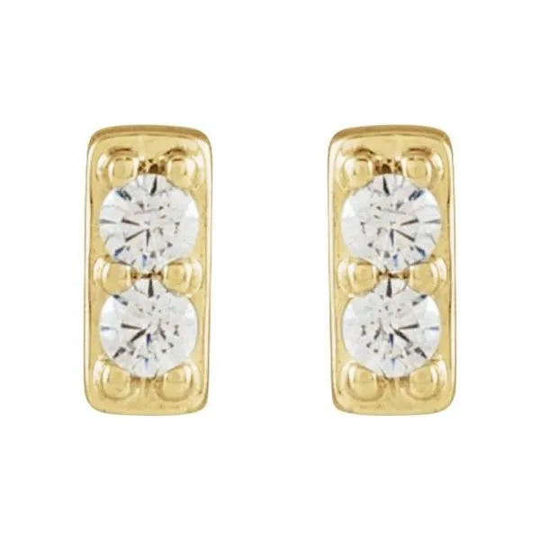 Accented Bar Earrings Image 2 Long Jewelers Chesapeake, VA