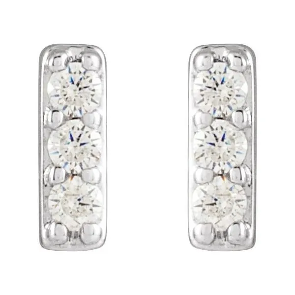 Accented Bar Earrings Image 2 Hart's Jewelers Grants Pass, OR