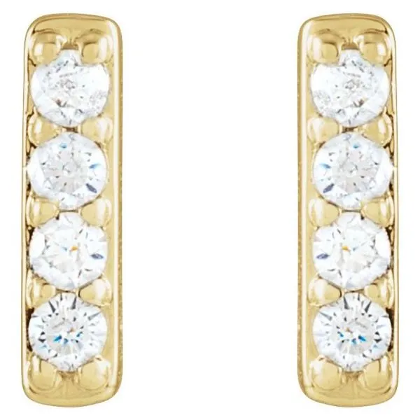 Accented Bar Earrings Image 2 M. J. Thomas Jewelers, Ltd. Stratford, CT