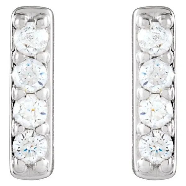 Accented Bar Earrings Image 2 Linwood Custom Jewelers Linwood, NJ