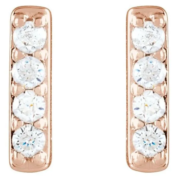 Accented Bar Earrings Image 2 Hart's Jewelers Grants Pass, OR