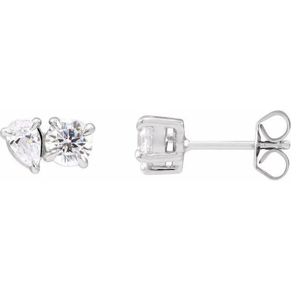 Lab-Grown Diamond Two-Stone Stud Earrings J. Meredith Jewelers Delafield, WI