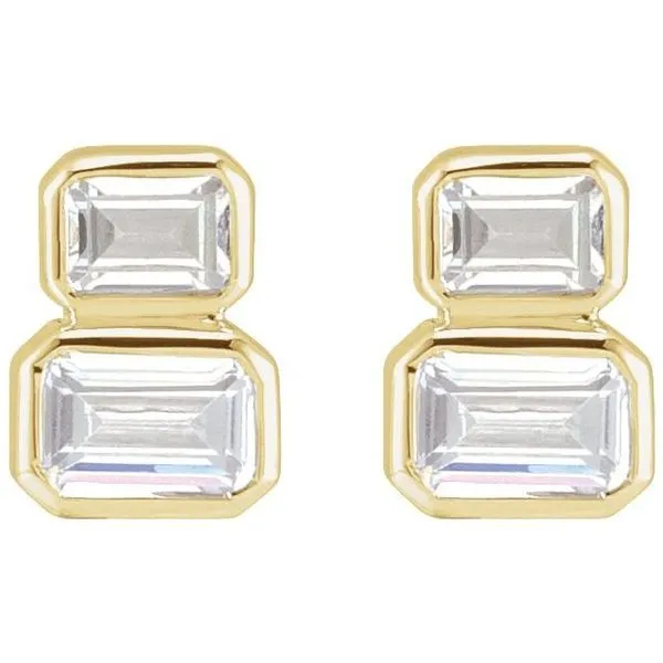 Lab-Grown Diamond Two-Stone Stud Earrings Image 2 J. Meredith Jewelers Delafield, WI