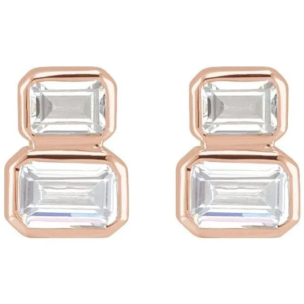 Lab-Grown Diamond Two-Stone Stud Earrings Image 2 Hopman Jewelers Elkhart, IN