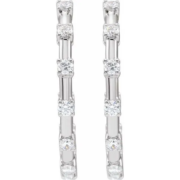 Lab-Grown Diamond Inside-Outside Hoop Earrings Image 3 Hart's Jewelers Grants Pass, OR