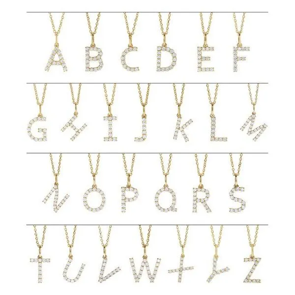 Accented Initial Necklace Image 2 Diny's Jewelers Middleton, WI