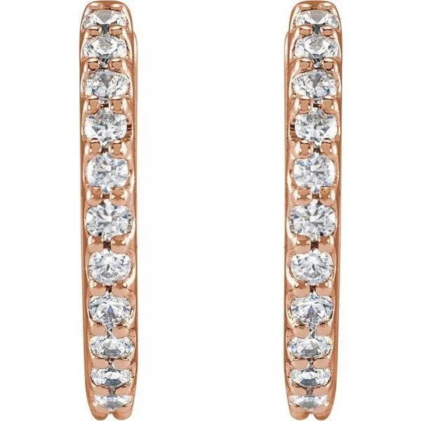 Accented Huggie Earrings Image 2 Diny's Jewelers Middleton, WI