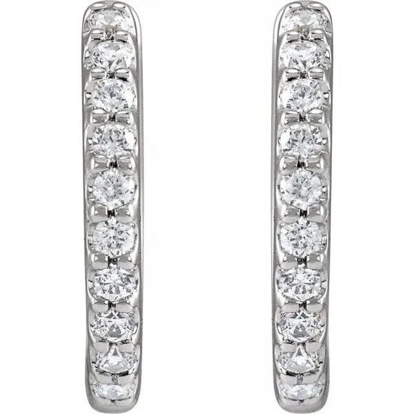 Accented Huggie Earrings Image 2 Diny's Jewelers Middleton, WI