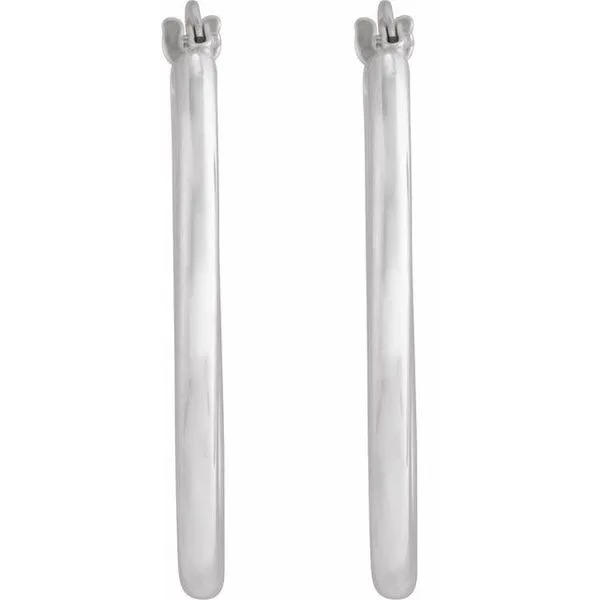 Elongated Oval Tube Hoop Earrings Image 2 J. Meredith Jewelers Delafield, WI