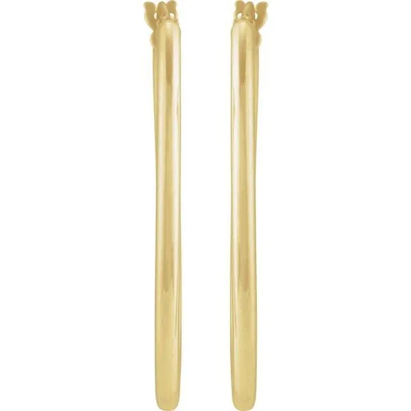Elongated Oval Tube Hoop Earrings Image 2 Avitabile Fine Jewelers Hanover, MA