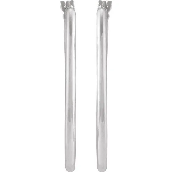 Elongated Oval Tube Hoop Earrings Image 2 D&M Jewelers Green Bay, WI