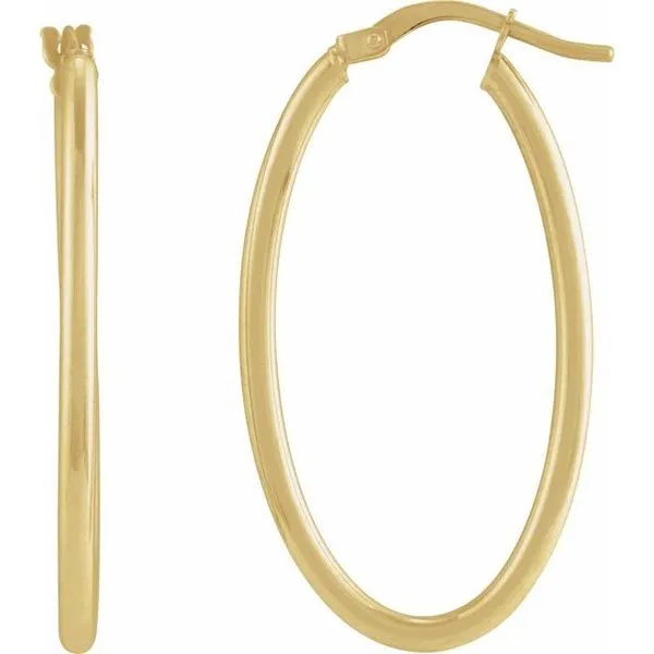 Elongated Oval Tube Hoop Earrings The Diamond Shop, Inc. Lewiston, ID