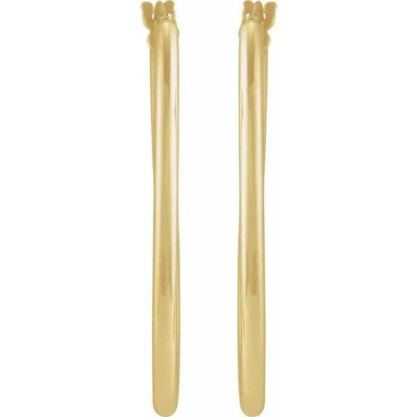 Elongated Oval Tube Hoop Earrings Image 2 Henry B. Ball Jewelers Canton, OH