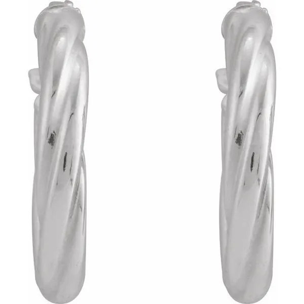 Twisted Tube Hoop Earrings Image 2 Cravens & Lewis Jewelers Georgetown, KY