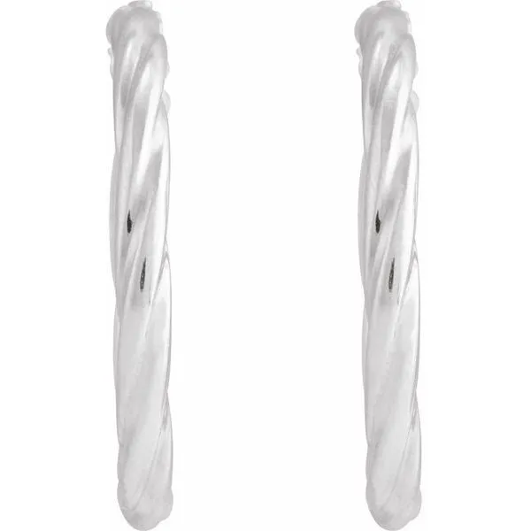 Twisted Tube Hoop Earrings Image 2 J. Meredith Jewelers Delafield, WI