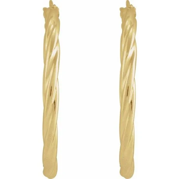 Twisted Tube Hoop Earrings Image 2 Studio D Jewelers Woodstock, IL