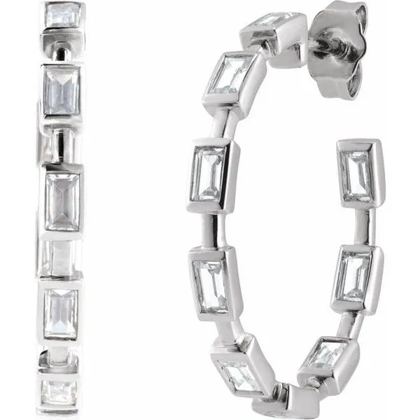 Lab-Grown Diamond Hoop Earrings Image 2 Trenton Jewelers Ltd. Trenton, MI