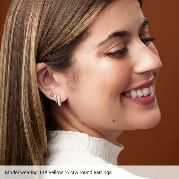 Accented Hoop Earrings Image 4 Hopman Jewelers Elkhart, IN