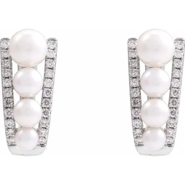 Accented Hoop Earrings Image 2 James & Williams Jewelers Berwyn, IL