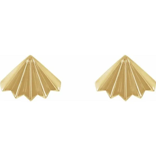 Fan Stud Earrings Image 2 Studio D Jewelers Woodstock, IL