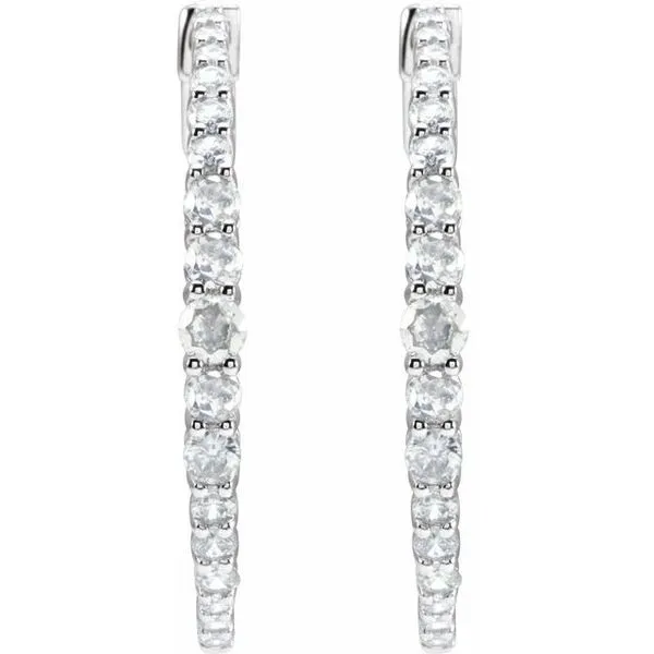 Accented Graduated Hoop Earrings Image 2 Northwood Jewelers Northwood, OH