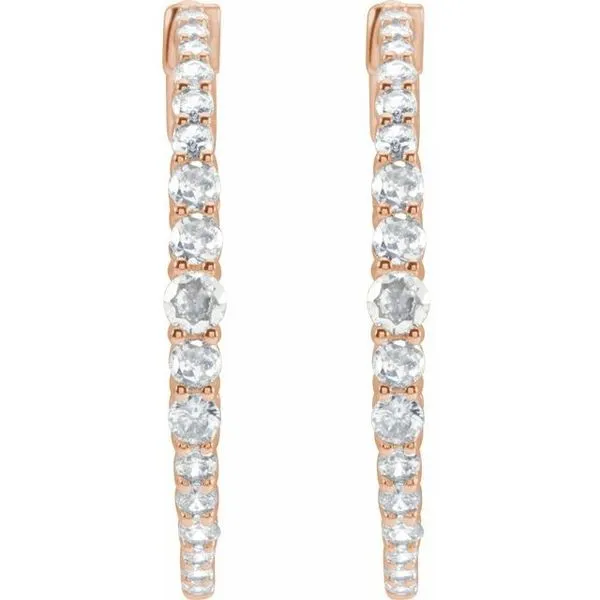 Accented Graduated Hoop Earrings Image 2 Milan's Jewelry Inc Sarasota, FL