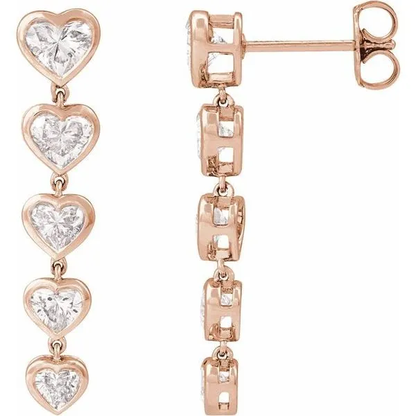 Lab-Grown Diamond Heart Earrings D'Errico Jewelry Scarsdale, NY