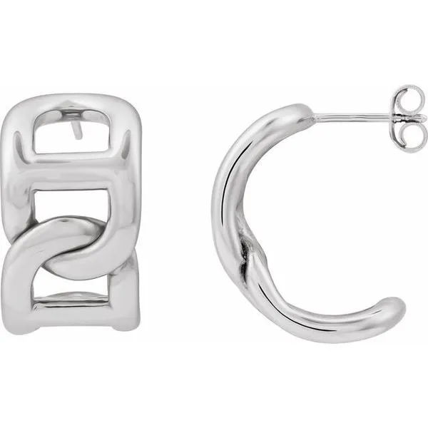Electroform Anchor Chain Hoop Earrings D'Errico Jewelry Scarsdale, NY