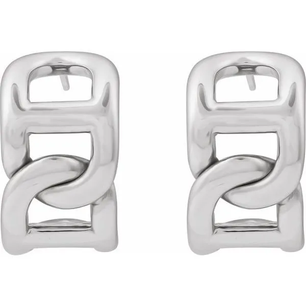 Electroform Anchor Chain Hoop Earrings Image 2 Don's Jewelry & Design Washington, IA