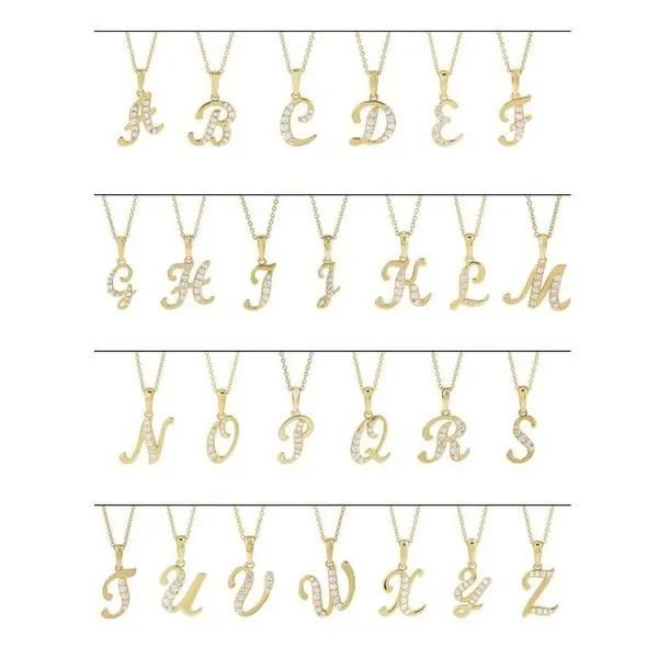 Accented Initial Necklace Image 2 Gysbers Jewelry Waupun, WI