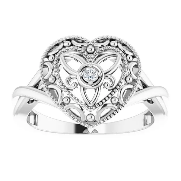 Filigree Heart Ring Image 3 Milan's Jewelry Inc Sarasota, FL
