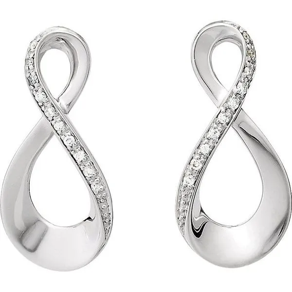 Accented Infinity-Inspired Earrings Image 2 Hopman Jewelers Elkhart, IN