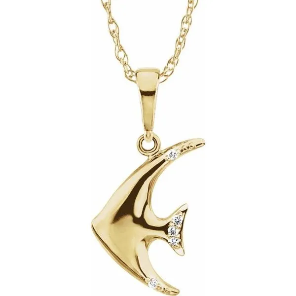 Accented Angel Fish Necklace Hart's Jewelers Grants Pass, OR