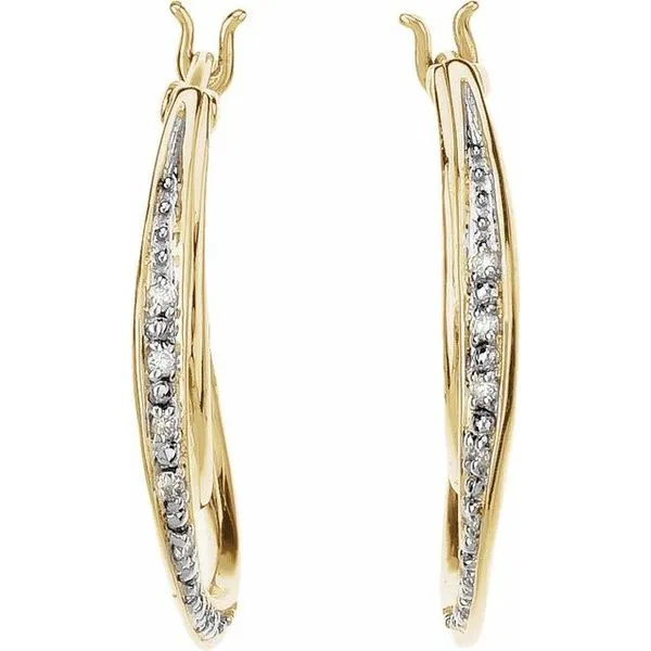 Accented Hoop Earrings Image 2 Linwood Custom Jewelers Linwood, NJ